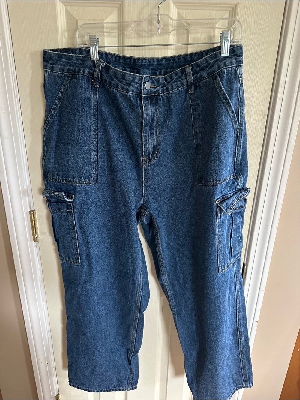Classic Cargo Denim Pants - Blue